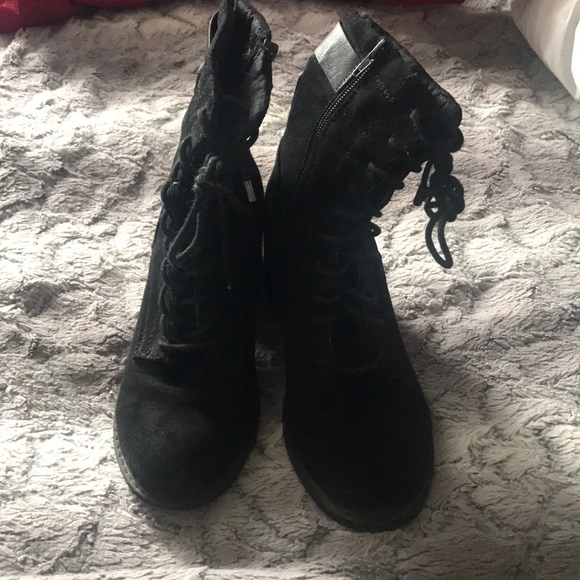 Suede Black Boots Kstudio small heel shoes - Picture 2 of 5